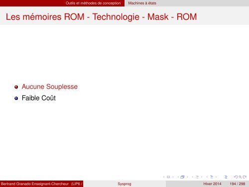 Transparents du cours - VHDL - MAE - MÃ©moire - Free