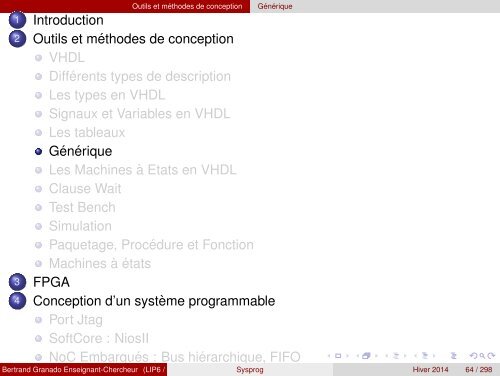 Transparents du cours - VHDL - MAE - MÃ©moire - Free