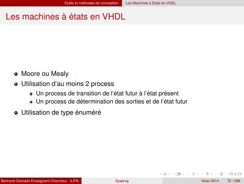 Transparents du cours - VHDL - MAE - MÃ©moire - Free