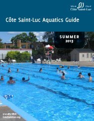 Download the summer aquatics guide. - City of CÃ´te Saint-Luc