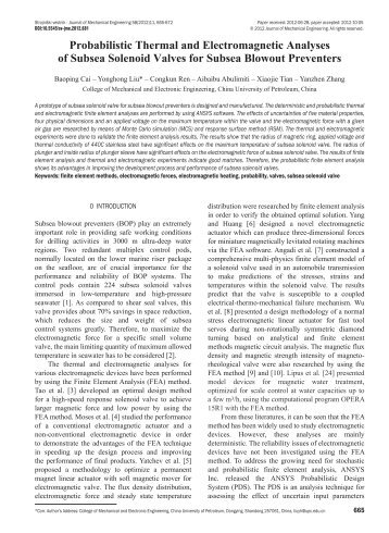Probabilistic Thermal and Electromagnetic Analyses of Subsea ...
