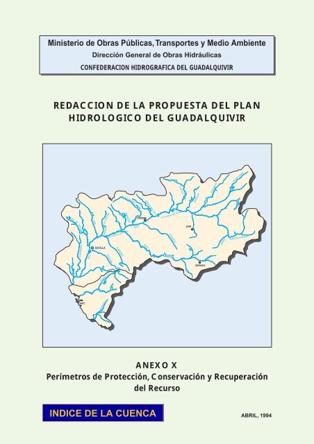 redaccion de la propuesta del plan hidrologico del guadalquivir ...