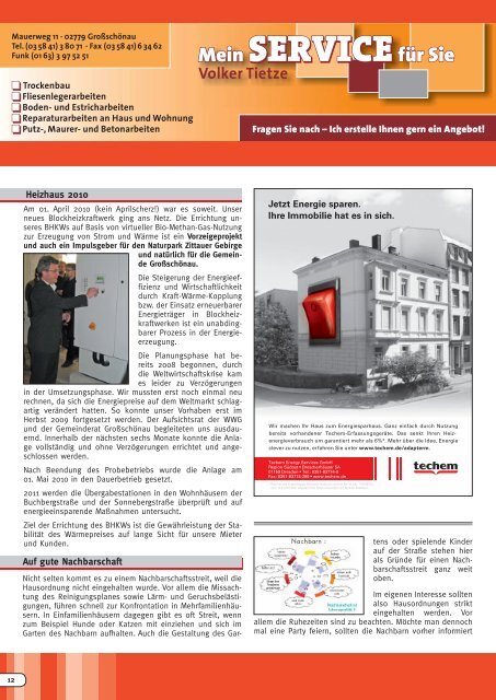 Mieterjournal Ausgabe 04 | März 2011 - und Wärmeversorgung ...