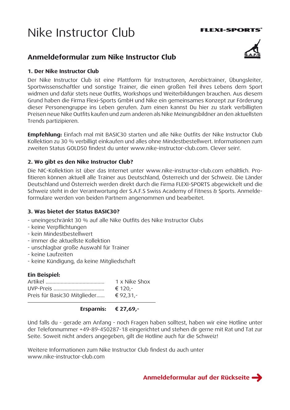 nike instructor discount