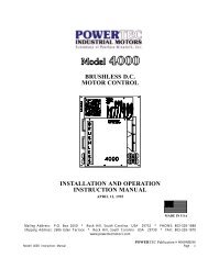 Brushless DC motor controls - PowerTec