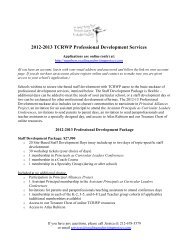 2012-2013 TCRWP Professional Development Services