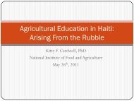 Agricultural Education in Haiti Arising from the rubble - National ...