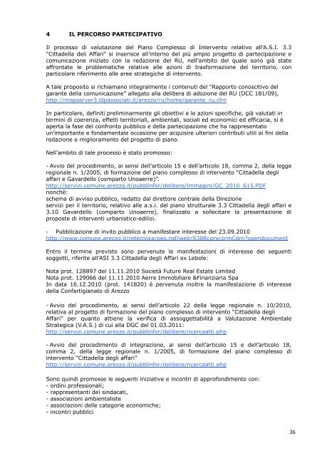 Valutazione integrata - Comune di Arezzo
