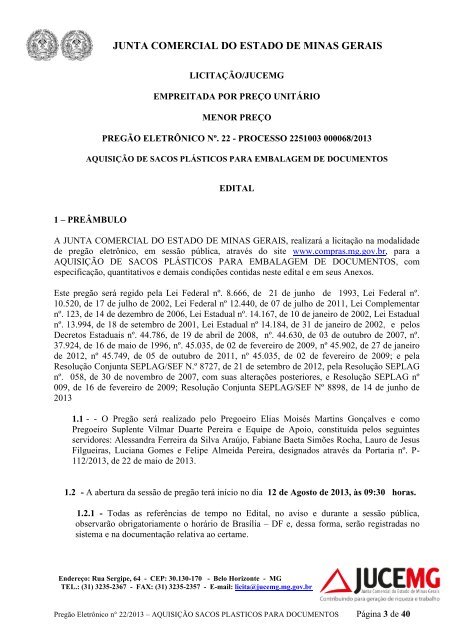 Edital PregÃ£o EletrÃ´nico - Processo 68/2013 - Junta Comercial do ...