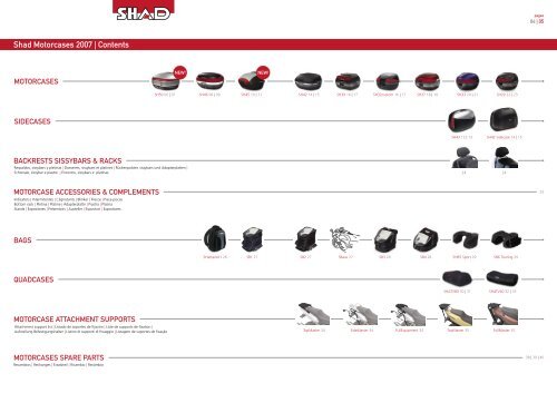 Shad Motorcases 2007 | Contents - Misterhelmet