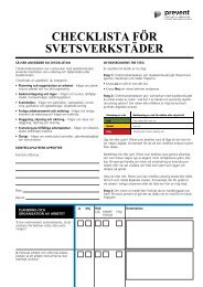 CHECKLISTA FÃR SVETSVERKSTÃDER - Prevent