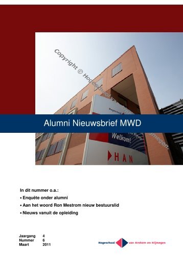 Alumni Nieuwsbrief MWD - Hogeschool van Arnhem en Nijmegen