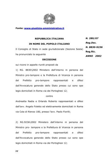 FF Fonte: www.giustizia-amministrativa.it REPUBBLICA ITALIANA ...