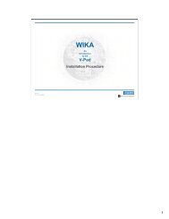 V-Pad Install - WIKA Instruments Limited