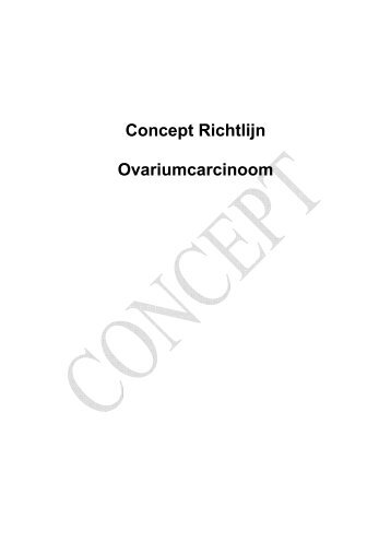 Concept Richtlijn Ovariumcarcinoom - Oncoline