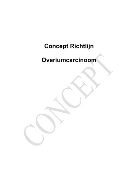 Concept Richtlijn Ovariumcarcinoom - Oncoline