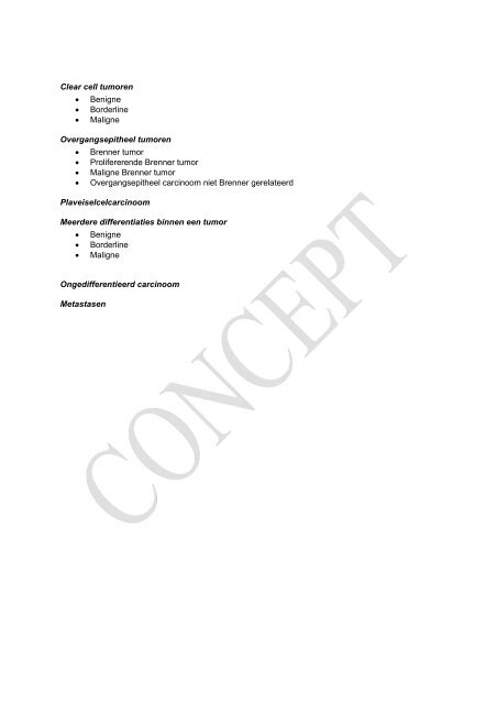 Concept Richtlijn Ovariumcarcinoom - Oncoline