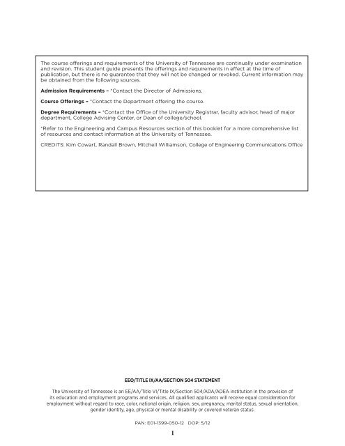 Student Guidebook 2012 (PDF) - College of Engineering - The ...