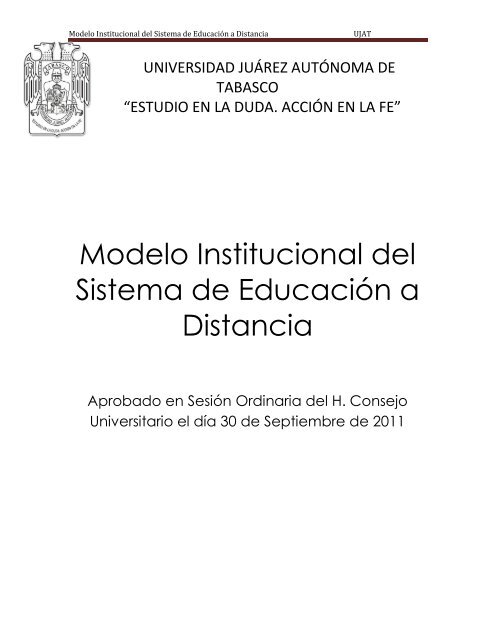 Modelo Institucional del Sistema de EducaciÃ³n a Distancia