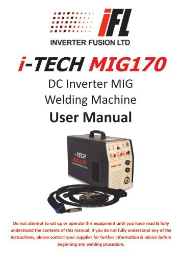 Download i-TECH MIG170 User Manual - Inverter Fusion Ltd