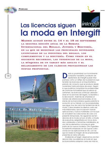 la moda en Intergift - Licencias Actualidad