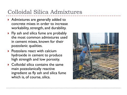 Colloidal Silica - Ron Blank & Associates, Inc.