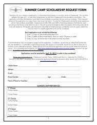 SUMMER CAMP SCHOLARSHIP REQUEST FORM