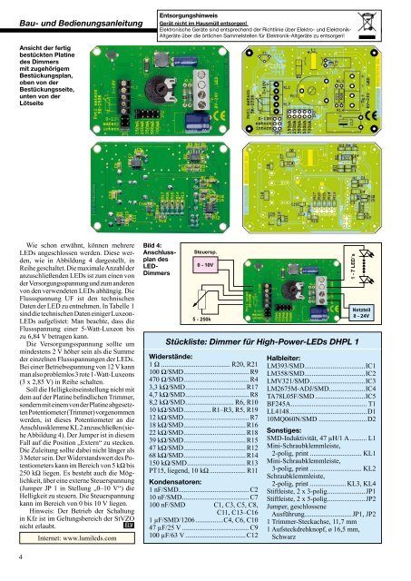 Dimmer für High-Power-LEDs - TecHome.de