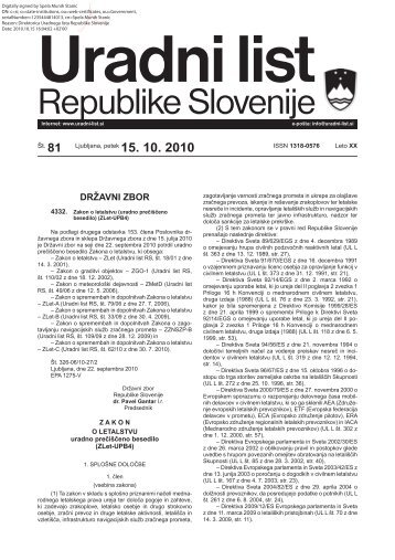 Zakon o letalstvu - Javna agencija za civilno letalstvo