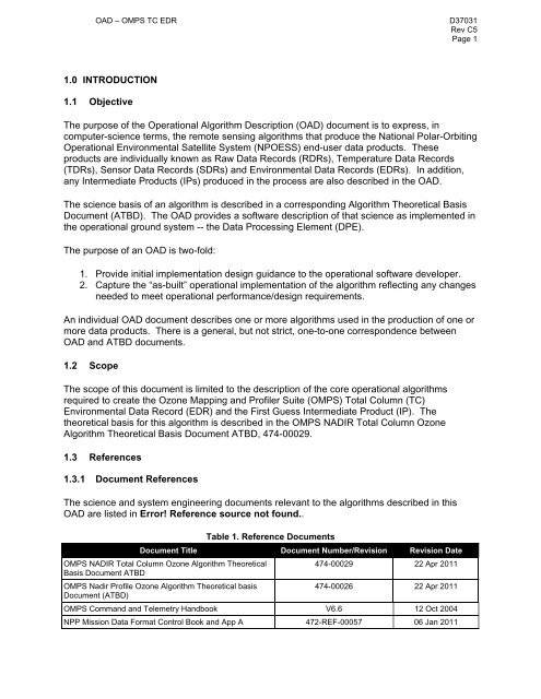 (OAD) Document for Ozone Mapping and Profiler Suite ... - NASA