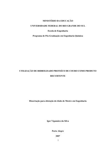 utilização de hidrolisado proteíco de couro - Departamento de ...