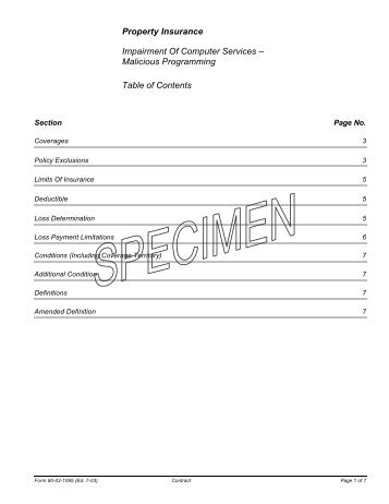 Impairment of Computer Services - Chubb Group of Insurance ...