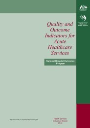 Quality and Outcome Indicators for Acute Healthcare Services