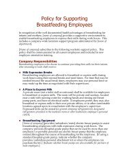 Policy for supporting breastfeeding employees - WomensHealth.gov
