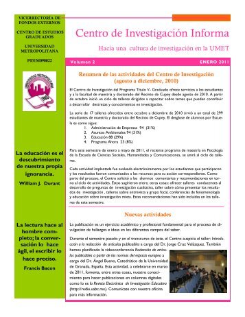 Centro de Investigación Informa - Sistema Universitario Ana G ...