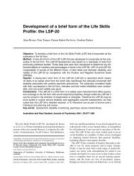 Development of a brief form of the Life Skills Profile: the LSP-20