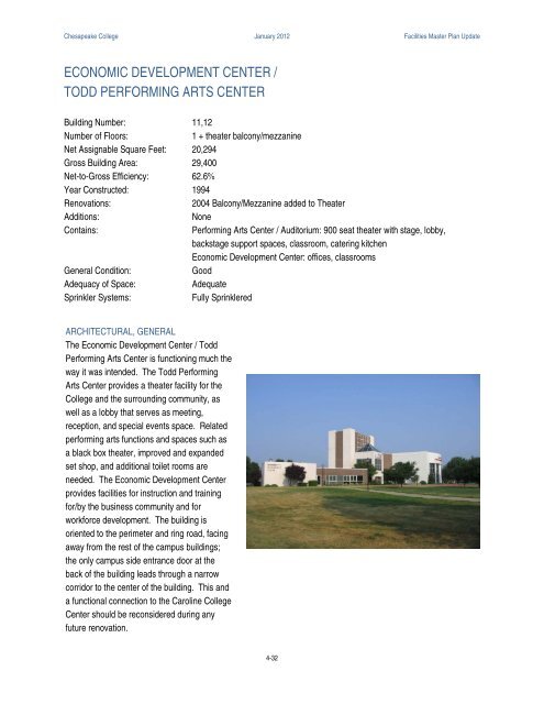 Facilities Master Plan - 2012 - Chesapeake College