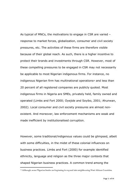 Corporate Social Responsibility (CSR) in Nigeria: western mimicry ...