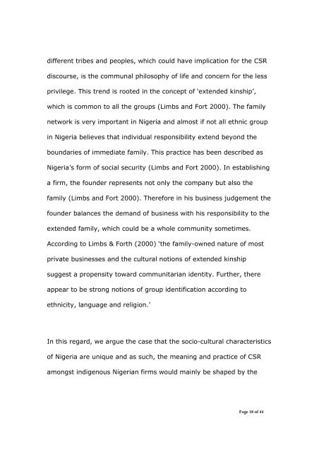 Corporate Social Responsibility (CSR) in Nigeria: western mimicry ...