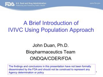 Role of Population Approaches in IVIVC - PQRI