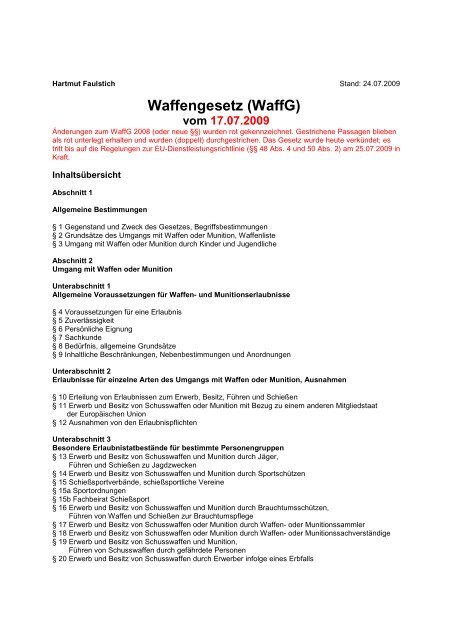 Waffengesetz (WaffG) - SV-Tell-Weilheim
