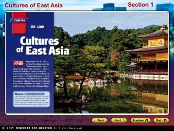 Cultures of East Asia Section 1 - Lake Central High School