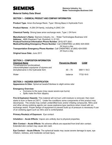 Ion Exchange Resin A-294 OH Family.pdf - Siemens