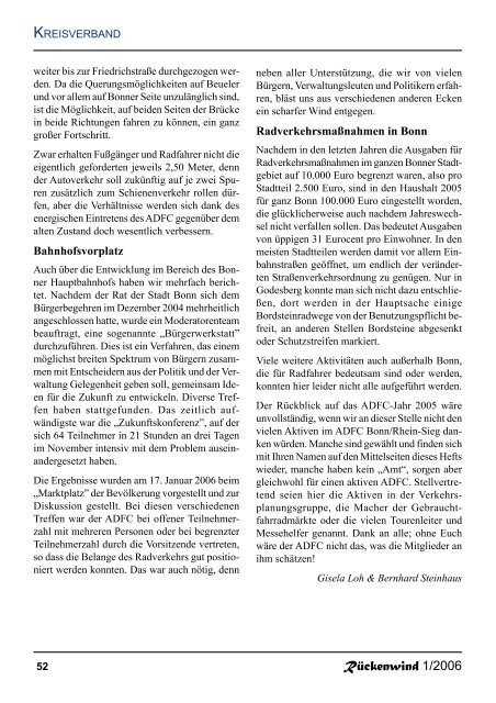 1/2006 - ADFC Bonn/Rhein-Sieg - (ADFC), Kreisverband Bonn ...