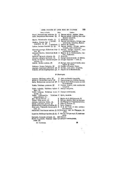 Candolle, Alphonse de. Origine des plantes cultivées ... - EditAEFA