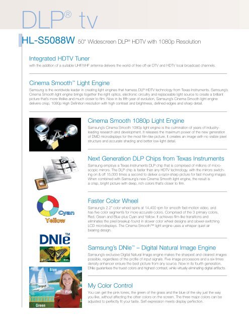 Full-Color Brochure from Samsung - DLP TV Review