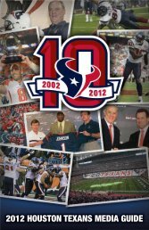 2012 HOUSTON TEXANS MEDIA GUIDE - Parent Directory - NFL.com