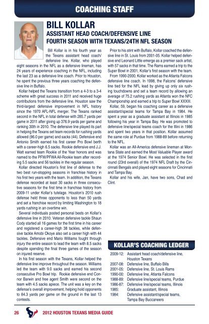 2012 HOUSTON TEXANS MEDIA GUIDE - Parent Directory - NFL.com