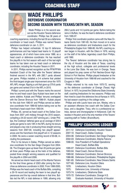 2012 HOUSTON TEXANS MEDIA GUIDE - Parent Directory - NFL.com