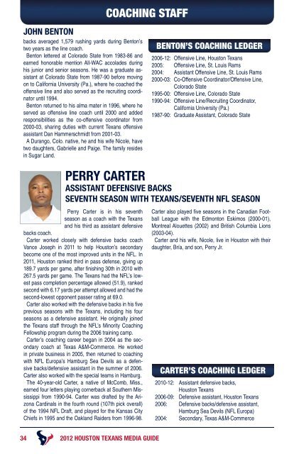 2012 HOUSTON TEXANS MEDIA GUIDE - Parent Directory - NFL.com